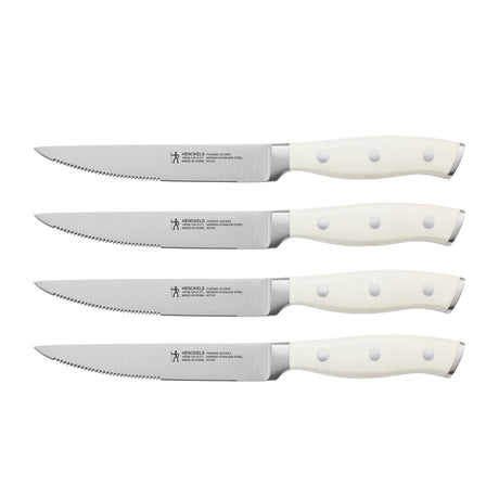 Henckels Forged Accent Set of 4 Steak Knife Set, White, German Engineered