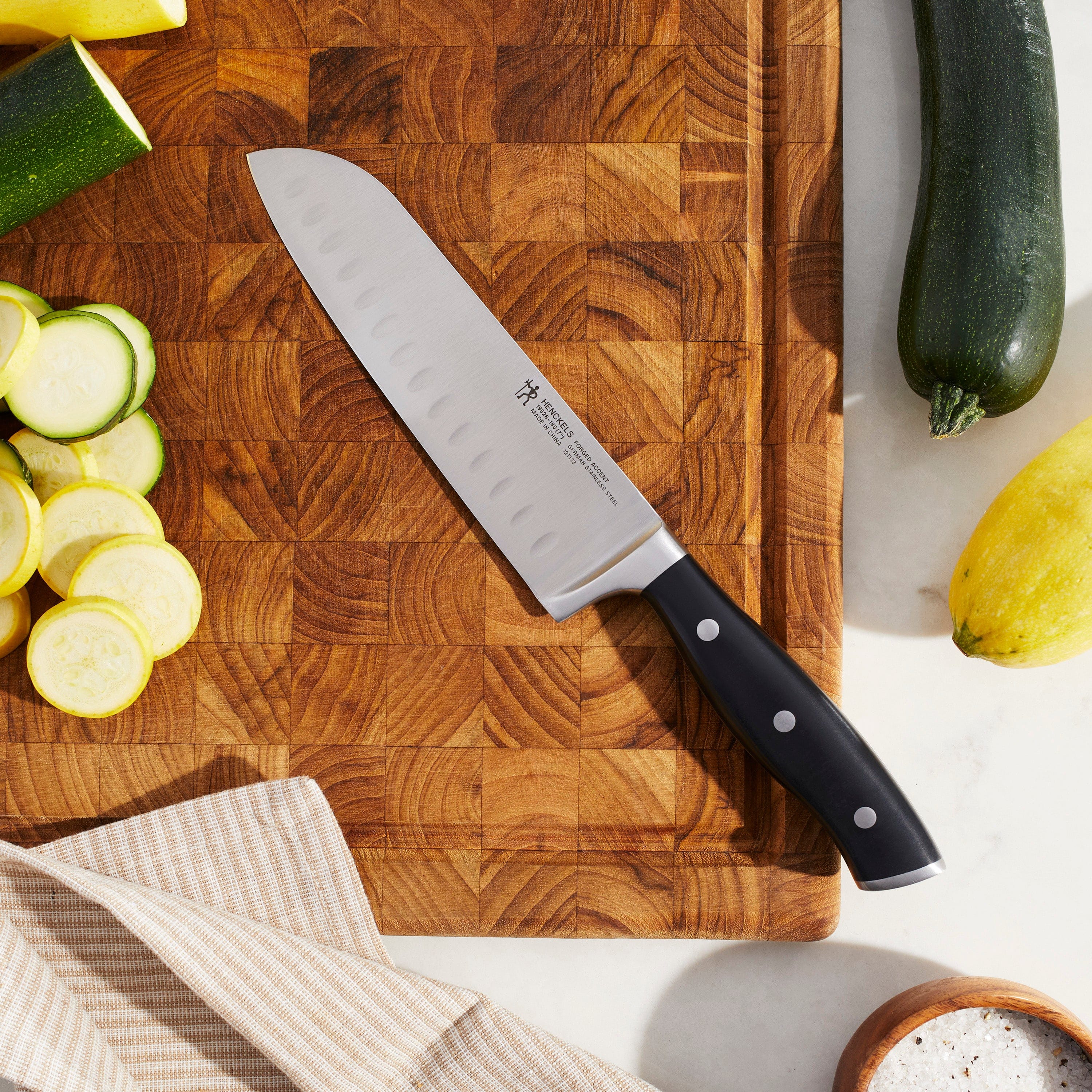 Henckels Forged Accent 7-inch Hollow Edge Santoku Knife