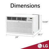 LG 11800 BTU 230V Through-the-Wall Air Conditioner with Remote, White