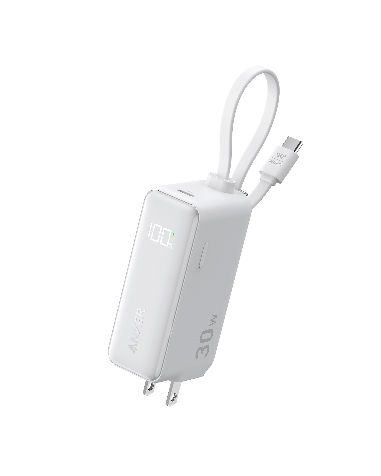 Anker Power Bank (30W, 5k,  Fusion, Built-In USB-C Cable)
