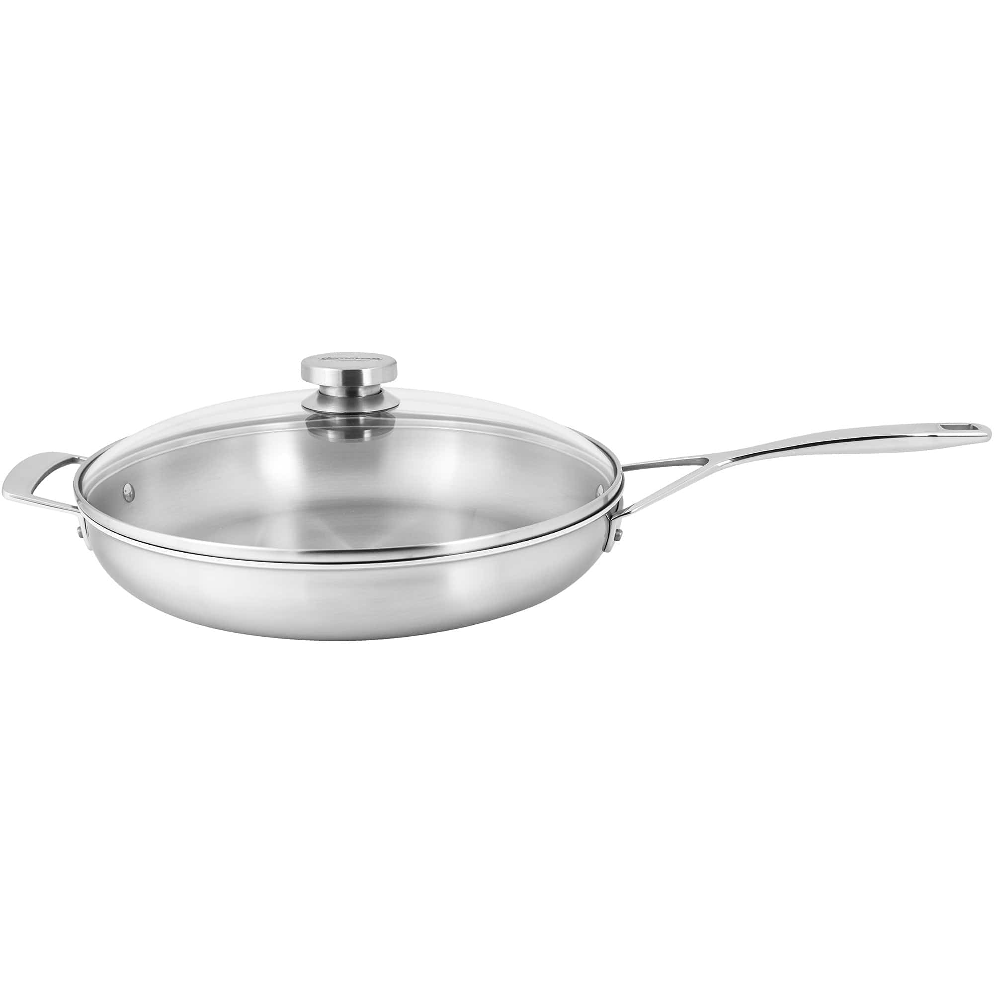 Demeyere Essential 5-ply 12.5-inch Stainless Steel Fry Pan with Lid