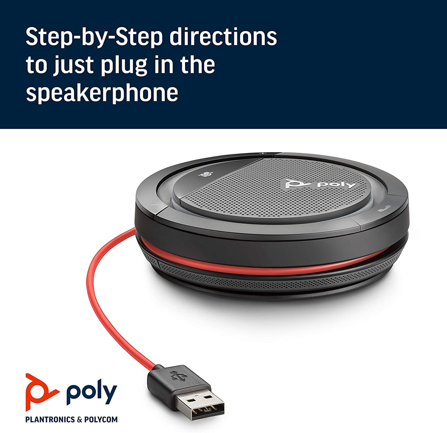 Poly 214181-01 Calisto 3200 CL3200-M USB-A Personal Corded UC 360 Degree Audio Speakerphone