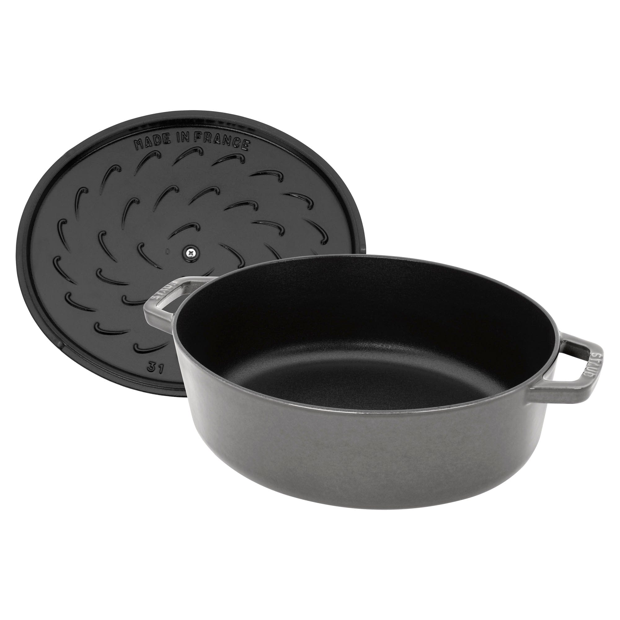 Staub Cast Iron 6.25-qt Shallow Oval Dutch Oven - Graphite