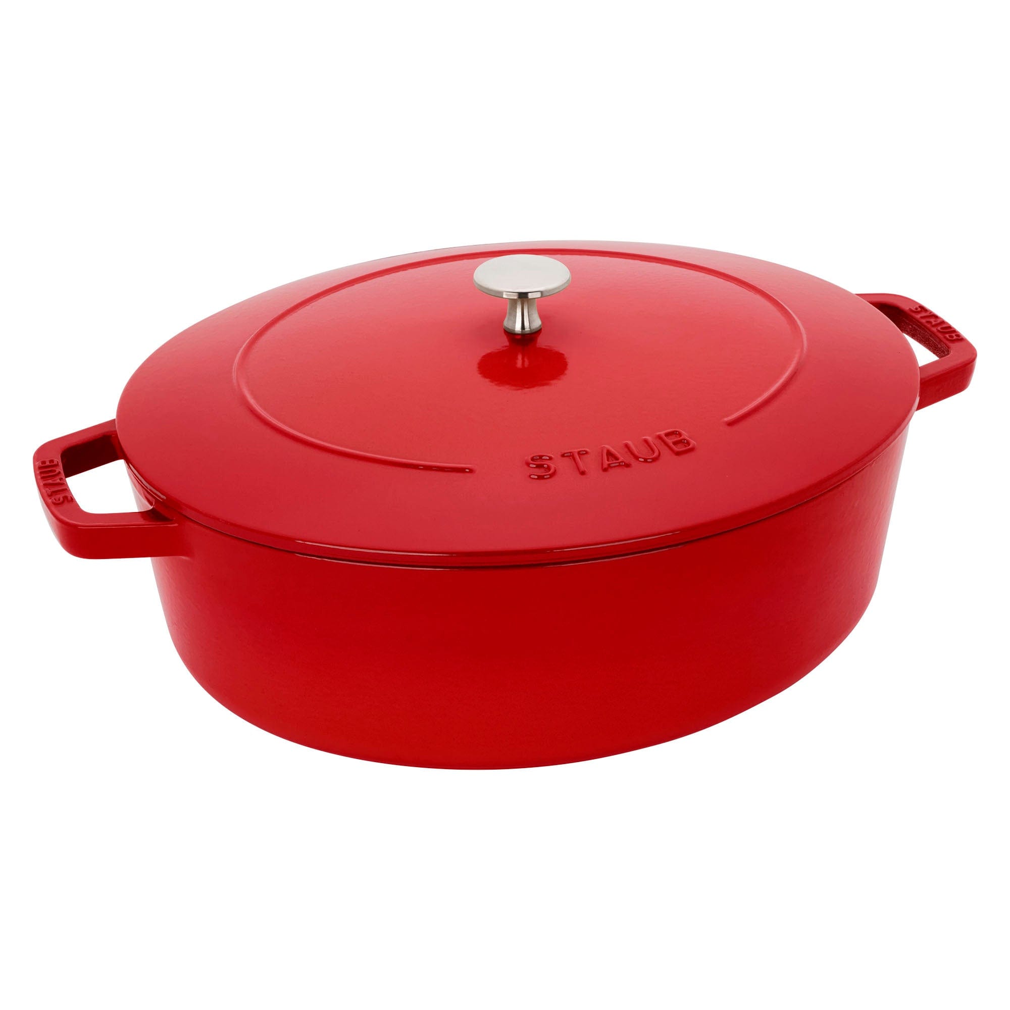 Staub Cast Iron 6.25-qt Shallow Oval Dutch Oven - Cherry