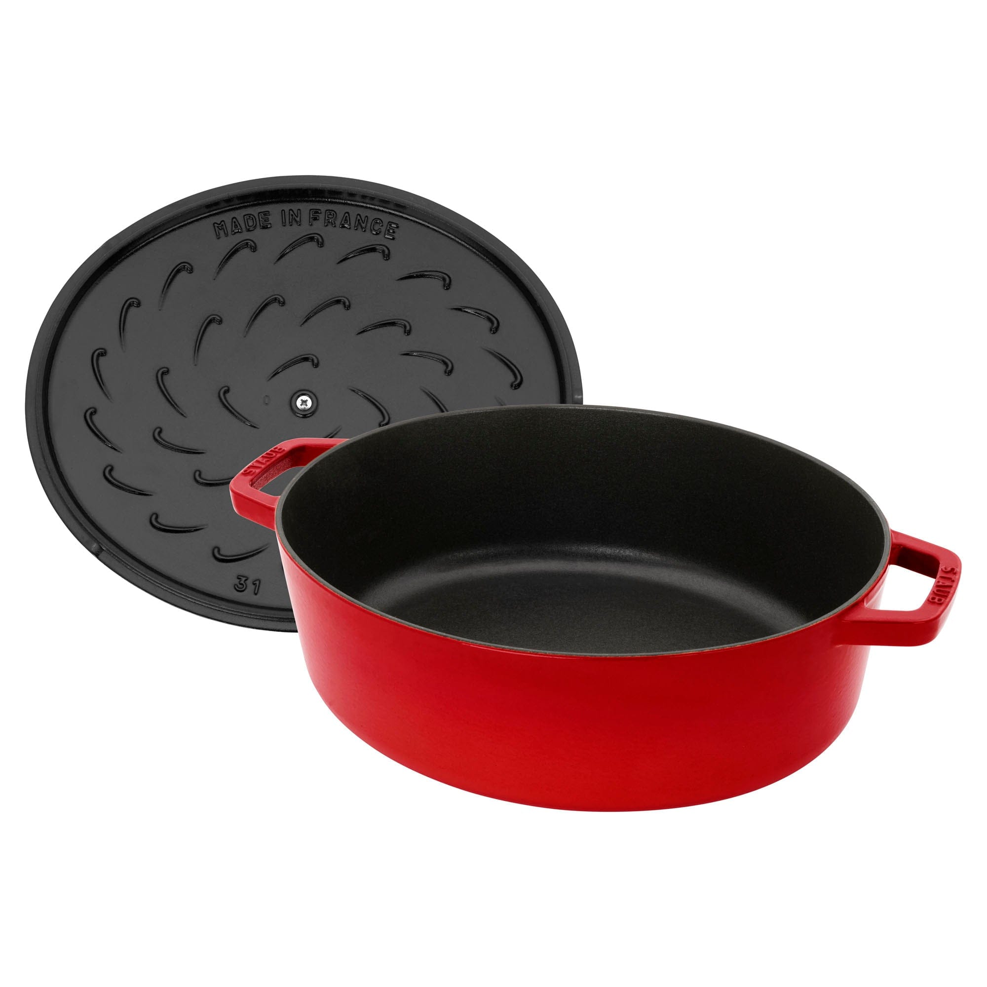 Staub Cast Iron 6.25-qt Shallow Oval Dutch Oven - Cherry