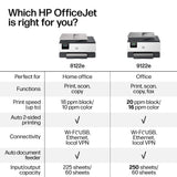 HP OfficeJet Pro 9122e Wireless All-in-One Color Inkjet Printer, Print, Scan, Copy, Fax, Duplex, ADF - Certified Refurbished