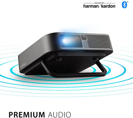 ViewSonic 1080 Portable Projector with 1000 LED Lumens, Auto Focus, Harman Kardon Bluetooth Speakers, HDMI, 16GB Storage, Stream Netflix with Dongle - Certified Refurbished