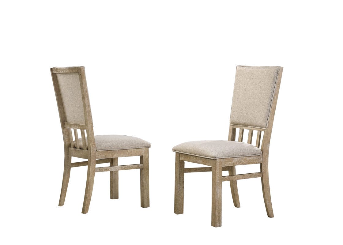 Willow & Hearth Brutus Set of 2 Reclaimed Wheat 19"W Contemporary Fabric Dining Chair