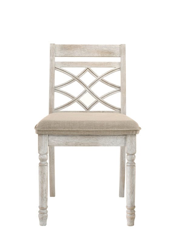 Willow & Hearth Havanna Set of 2 Off White 19"W Contemporary Fabric Chair with Cushion