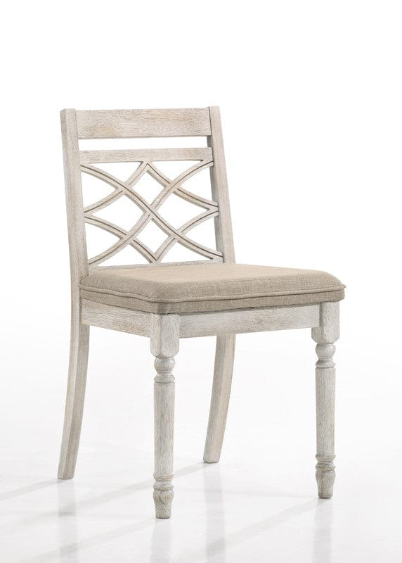 Willow & Hearth Havanna Set of 2 Off White 19"W Contemporary Fabric Chair with Cushion