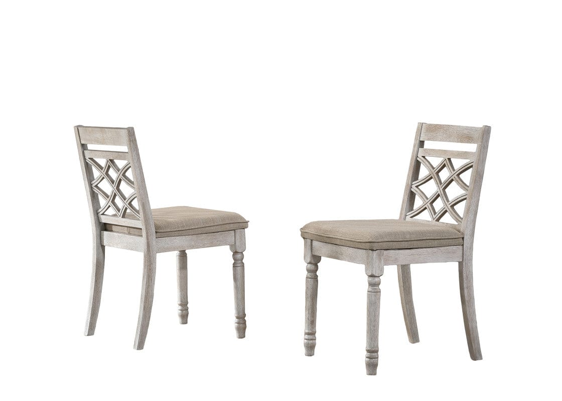 Willow & Hearth Havanna Set of 2 Off White 19"W Contemporary Fabric Chair with Cushion