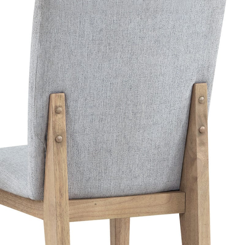 Willow & Hearth Caspian Set of 2 Gray Linen and Oak Finish 19"W Dining Chair