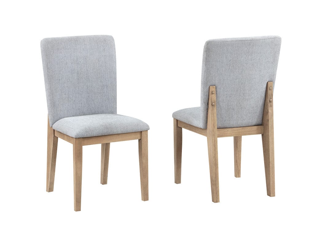 Willow & Hearth Caspian Set of 2 Gray Linen and Oak Finish 19"W Dining Chair