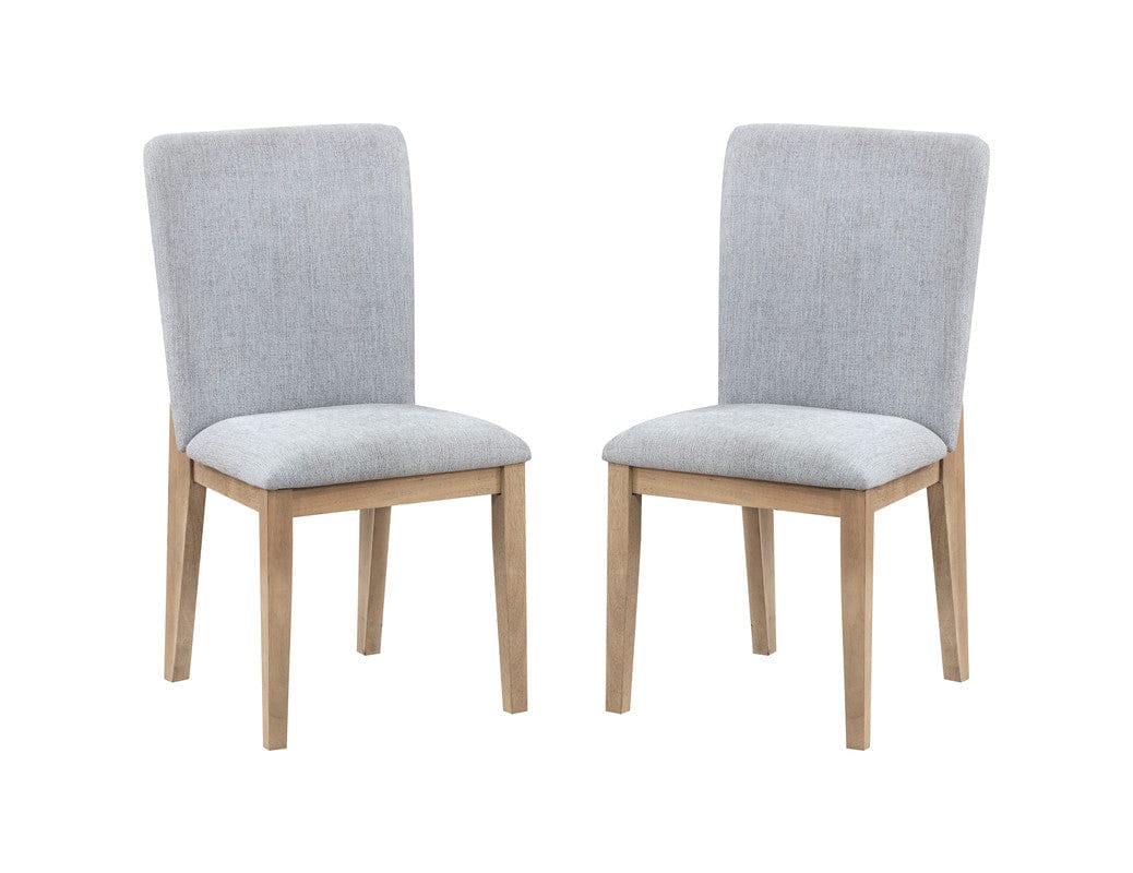 Willow & Hearth Caspian Set of 2 Gray Linen and Oak Finish 19"W Dining Chair