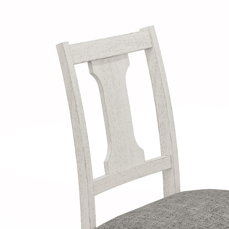 Willow & Hearth Tannen Set of 2 White and Gray Dining Side Chair