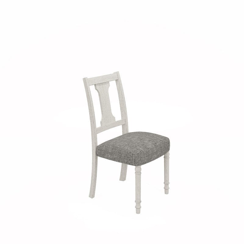 Willow & Hearth Tannen Set of 2 White and Gray Dining Side Chair