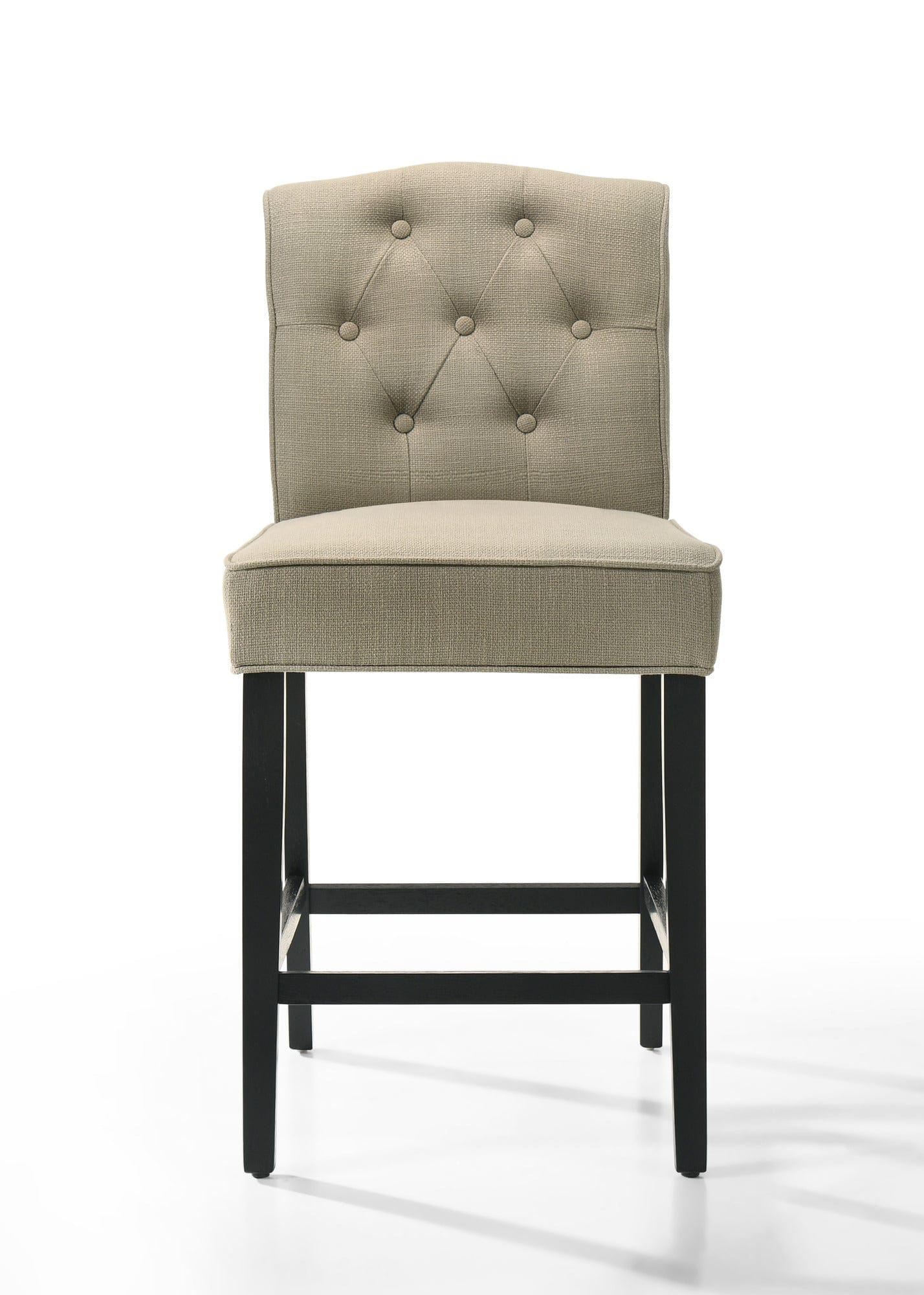 Willow & Hearth Jasper Set of 2 Beige Fabric Counter Height Chairs with Black Finish Legs