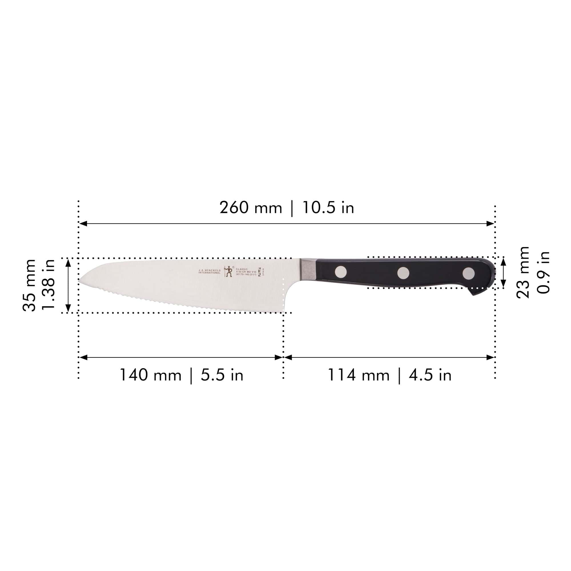 Henckels Classic Christopher Kimball 5.5-inch Serrated Prep Knife