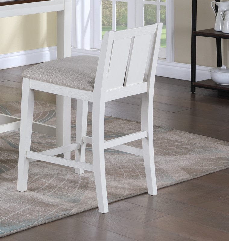 Willow & Hearth Graham Set of 2 White Finish Upholstered Seat 20"W Counter Height Chair