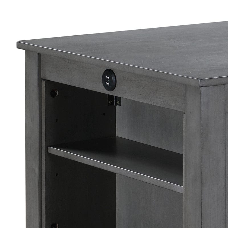 Willow & Hearth Graham 36"W Gray Finish Small Space Counter Height Dining Table with USB Charging Ports and Shelves