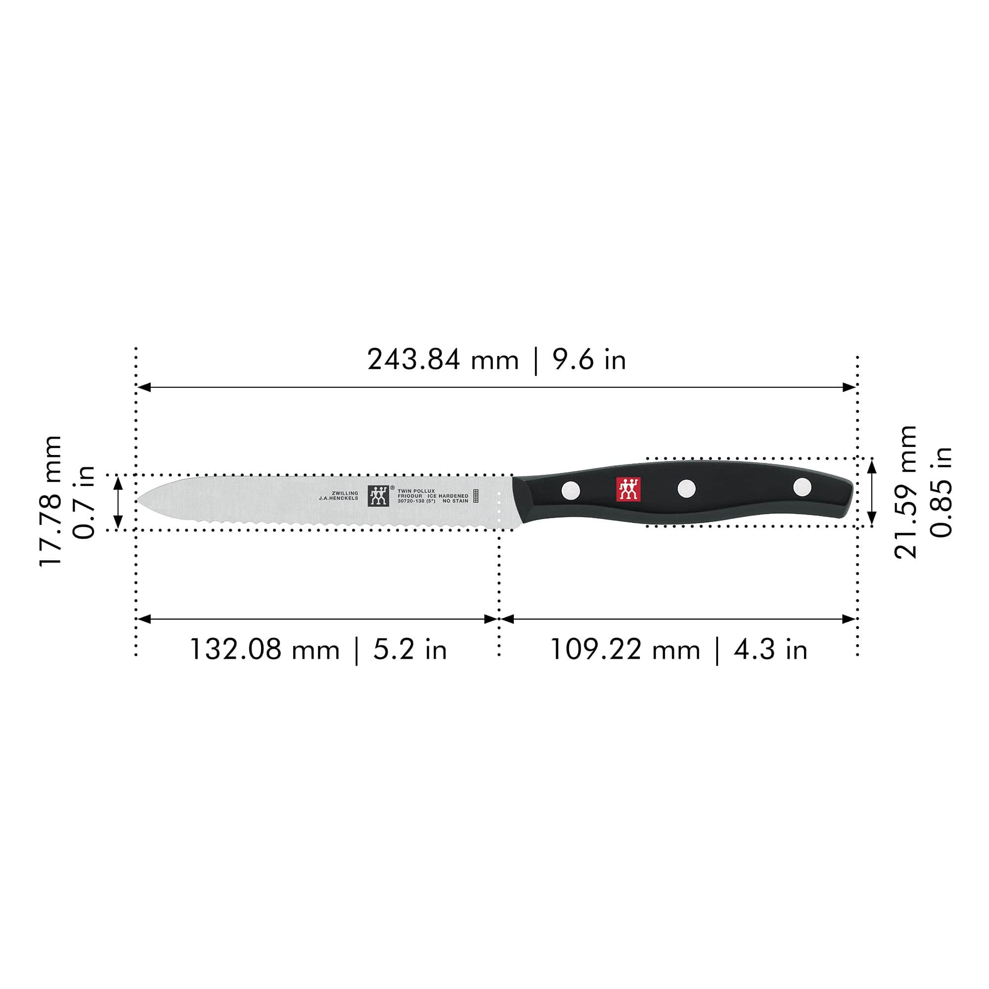 Zwilling Twin Signature 5-Inch Utility Knife, Serrated Edge