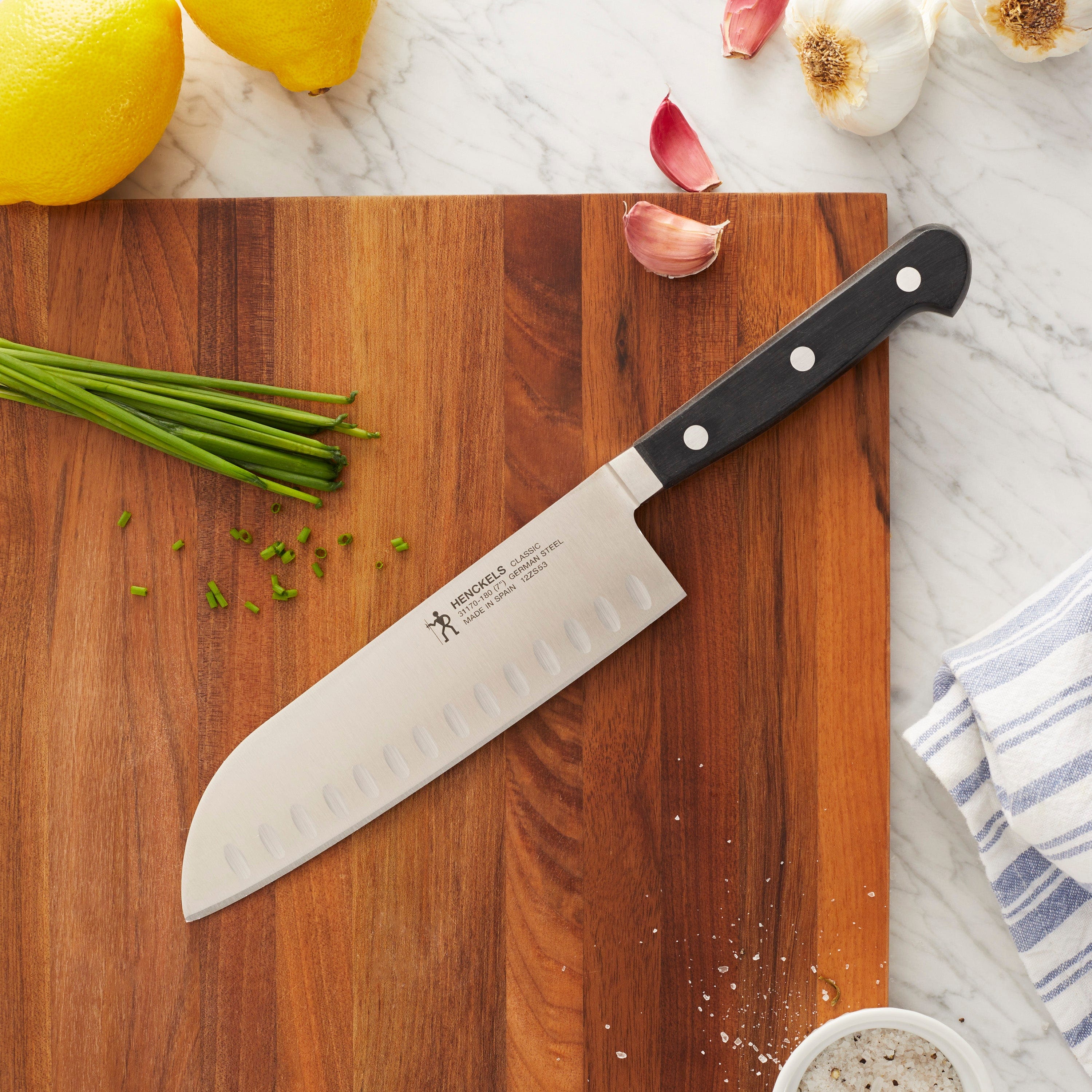 Henckels Classic 7-inch Hollow Edge Santoku Knife