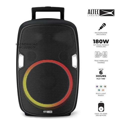 Altec Lansing Soundrover Bluetooth Wireless Rechargeable PA Speaker, Black