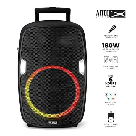 Altec Lansing Soundrover Bluetooth Wireless Rechargeable PA Speaker, Black