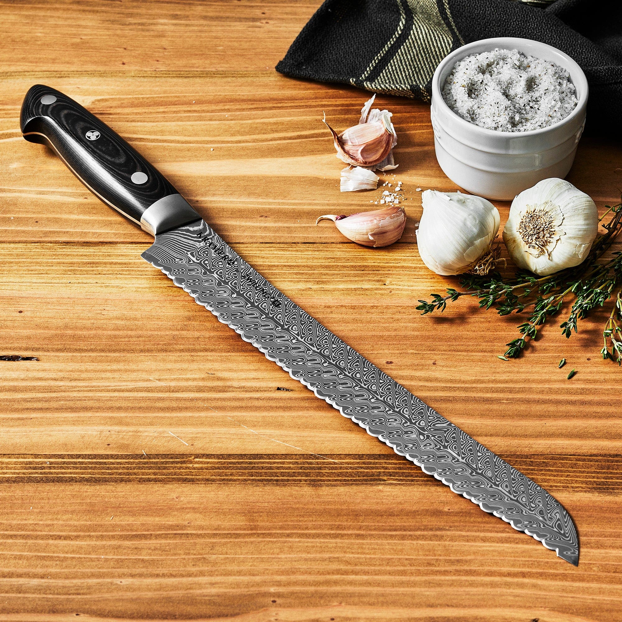 Kramer by Zwilling Euroline Damascus Collection 9-inch Bread Knife