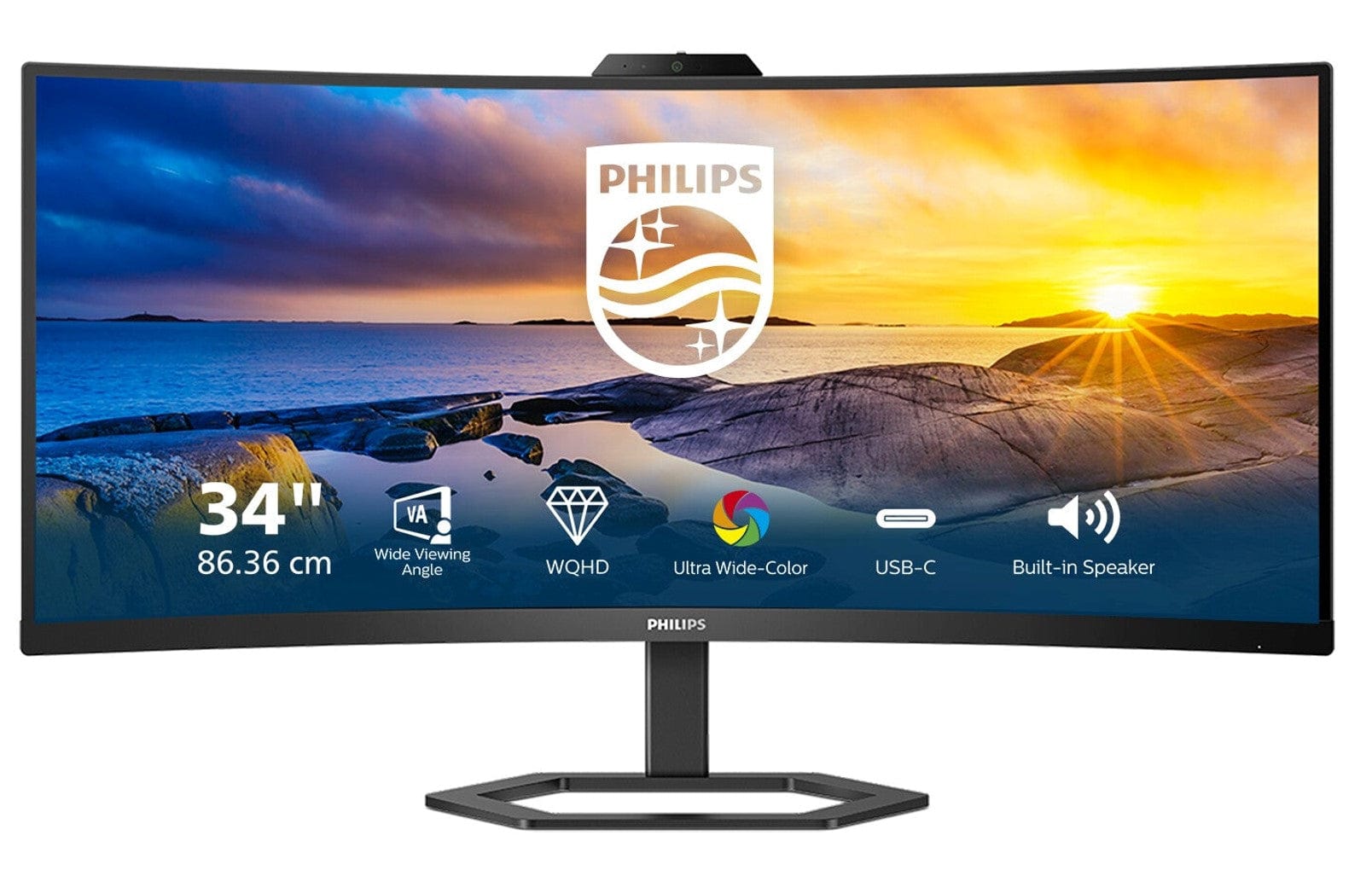 Philips 34" 3440x1440 100Hz Webcam LCD Monitor - Certified Refurbished