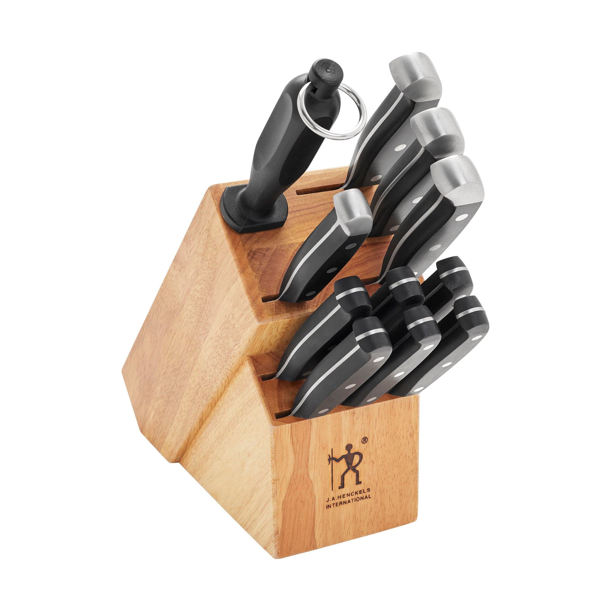 Henckels Statement 12-pc Kitchen Knife Set with Block, Chef's, Steak, Bread, Steak Knives, Knife Sharpener, Light Brown