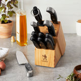 Henckels Statement 12-pc Kitchen Knife Set with Block, Chef's, Steak, Bread, Steak Knives, Knife Sharpener, Light Brown