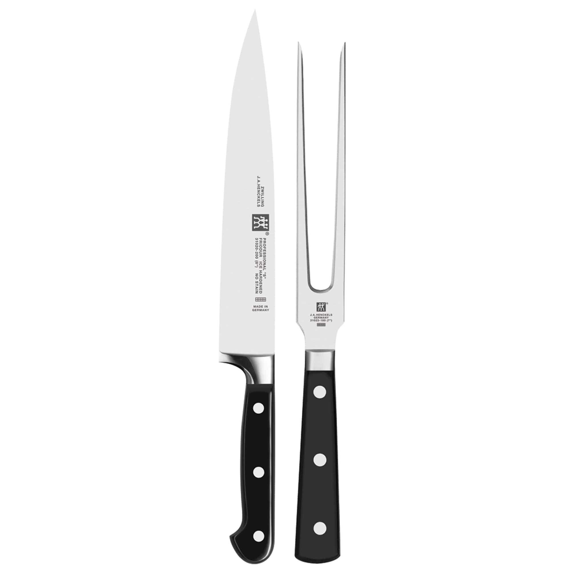 Zwilling Professional "S" 2-pc Carving Knife & Fork Set