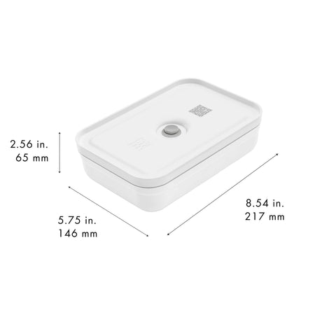 Zwilling Fresh & Save Plastic Flat Lunch Box, Airtight Food Storage Container, Meal Prep Container, BPA-Free, Grey - Large