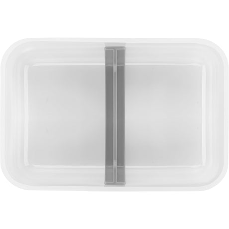 Zwilling Fresh & Save Plastic Flat Lunch Box, Airtight Food Storage Container, Meal Prep Container, BPA-Free, Grey, Semitransparent - Large