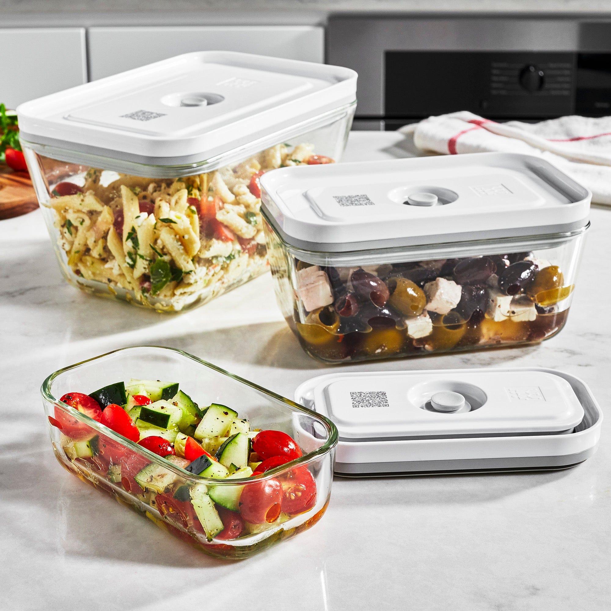 Zwilling Fresh & Save 3-pc Glass Food Storage Container, Meal Prep Container- Assorted Sizes