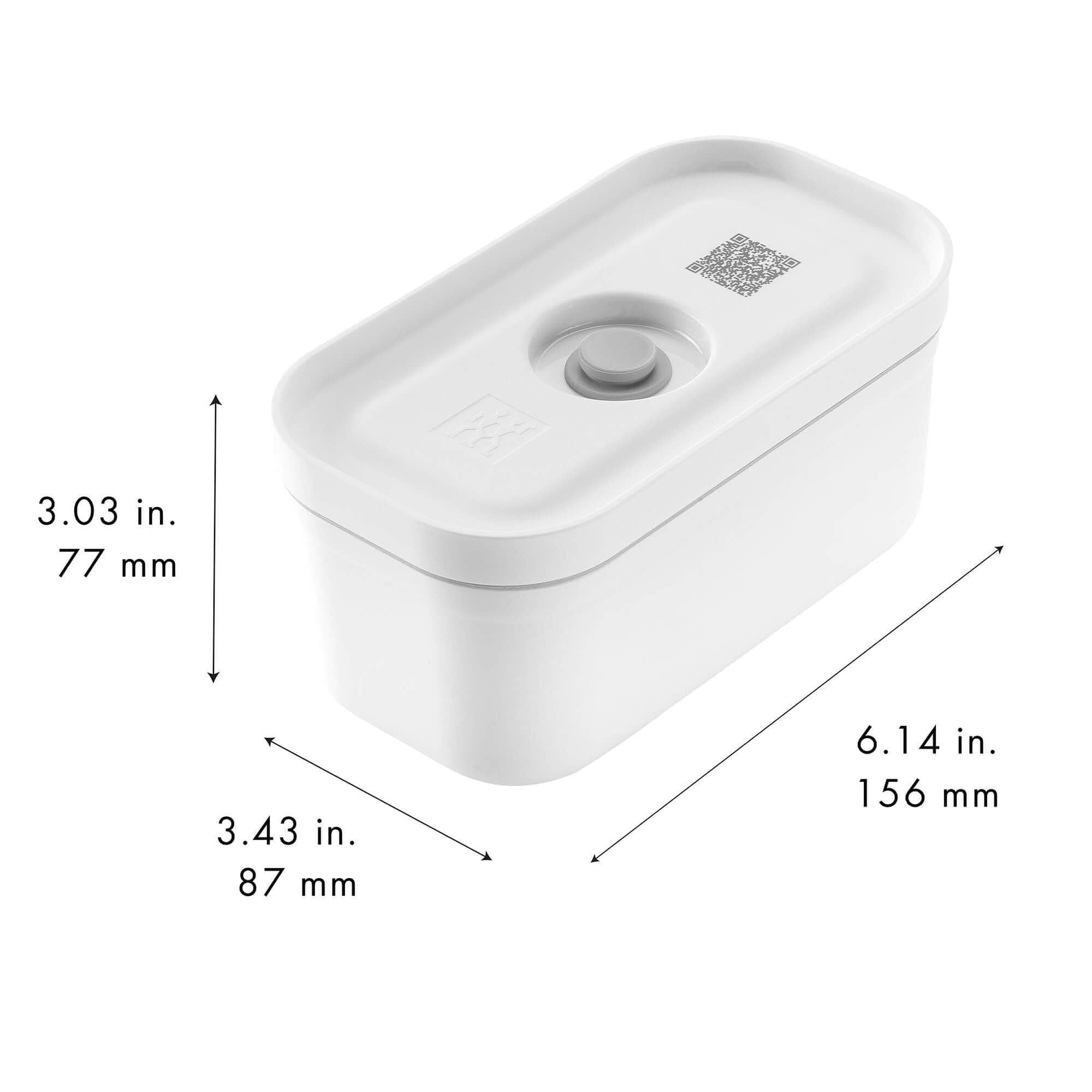 Zwilling Fresh & Save Plastic Lunch Box, Airtight Food Storage Container, Meal Prep Container, BPA-Free, White - Small