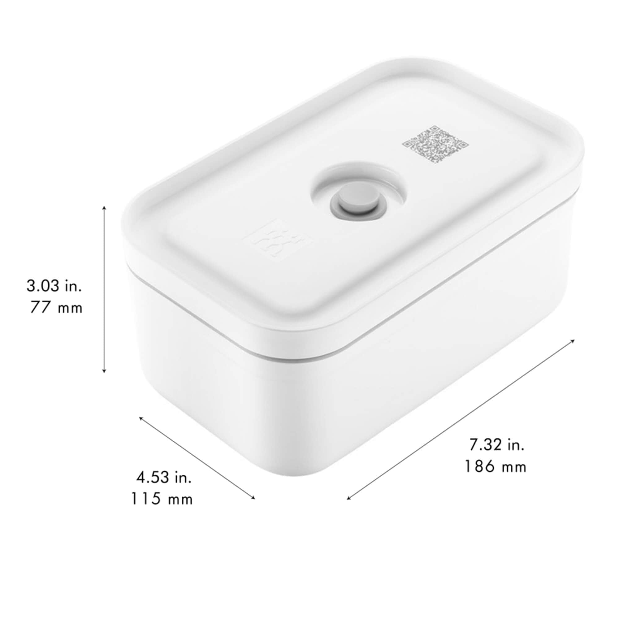 Zwilling Fresh & Save Plastic Lunch Box, Airtight Food Storage Container, Meal Prep Container, BPA-Free, White - Medium