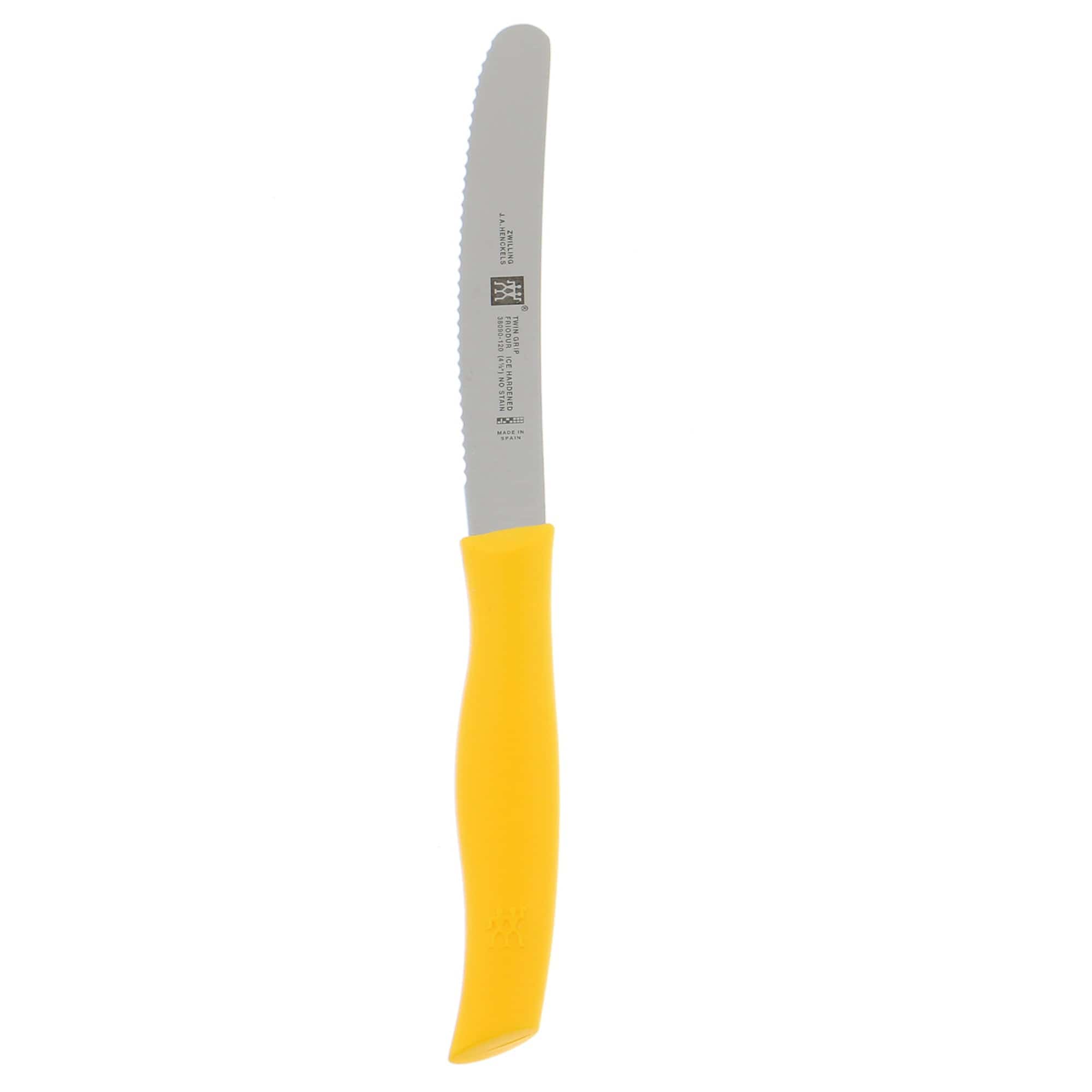 Zwilling Twin Grip 4.5-inch  Serrated Utility Knife - Yellow