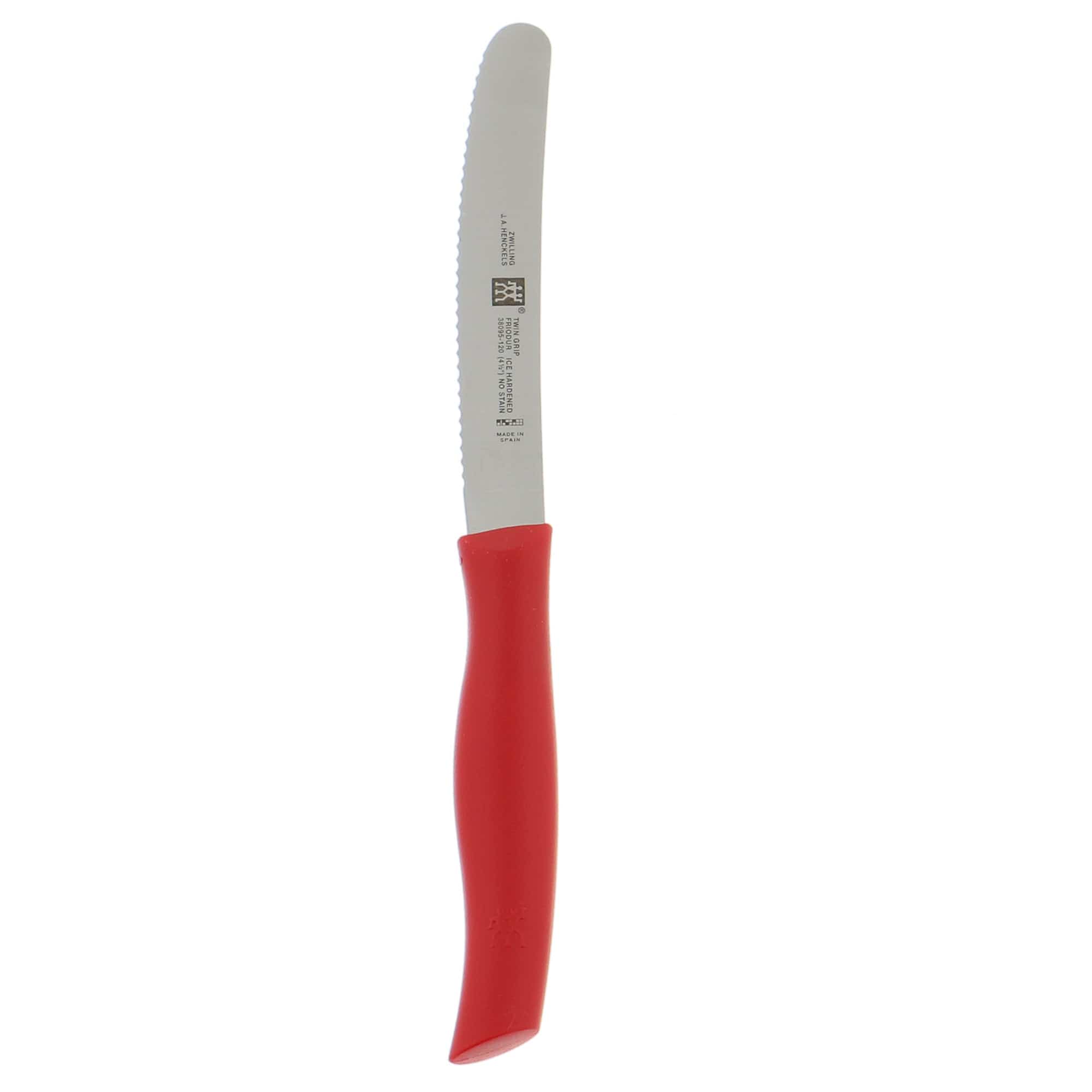 Zwilling Twin Grip 4.5-inch  Serrated Utility Knife - Red