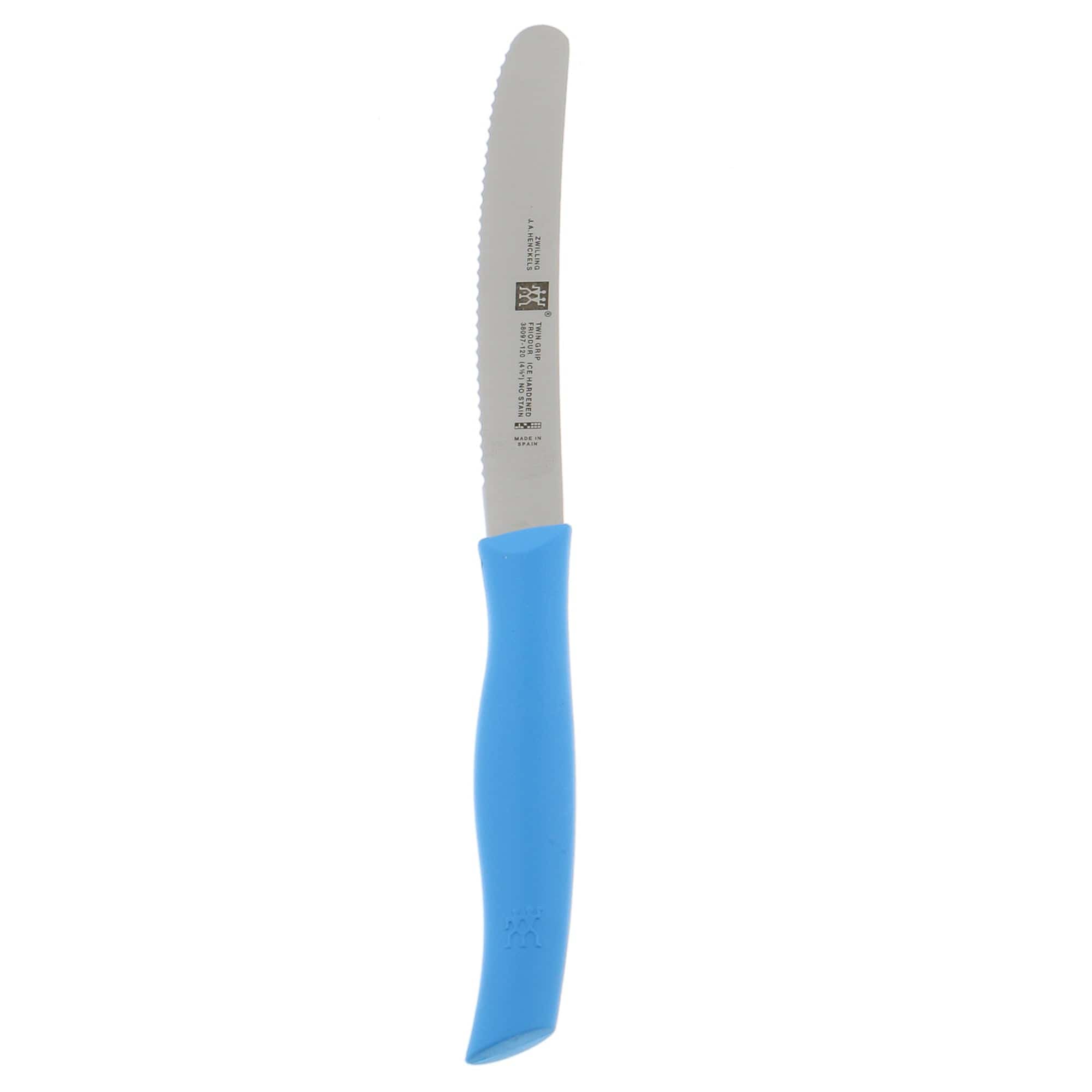 Zwilling Twin Grip 4.5-inch  Serrated Utility Knife - Blue