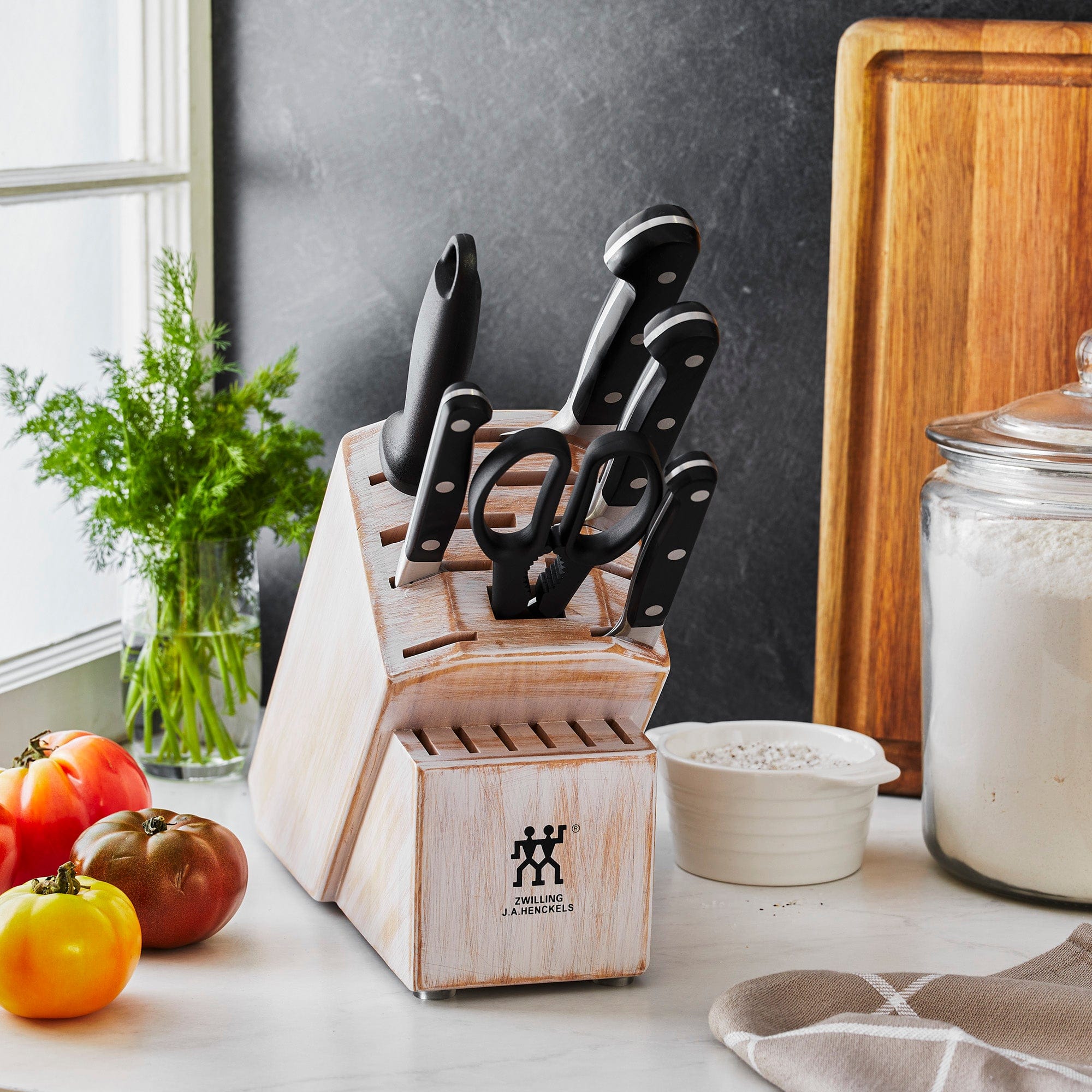 Zwilling Pro 7-pc Knife Block Set - Rustic White