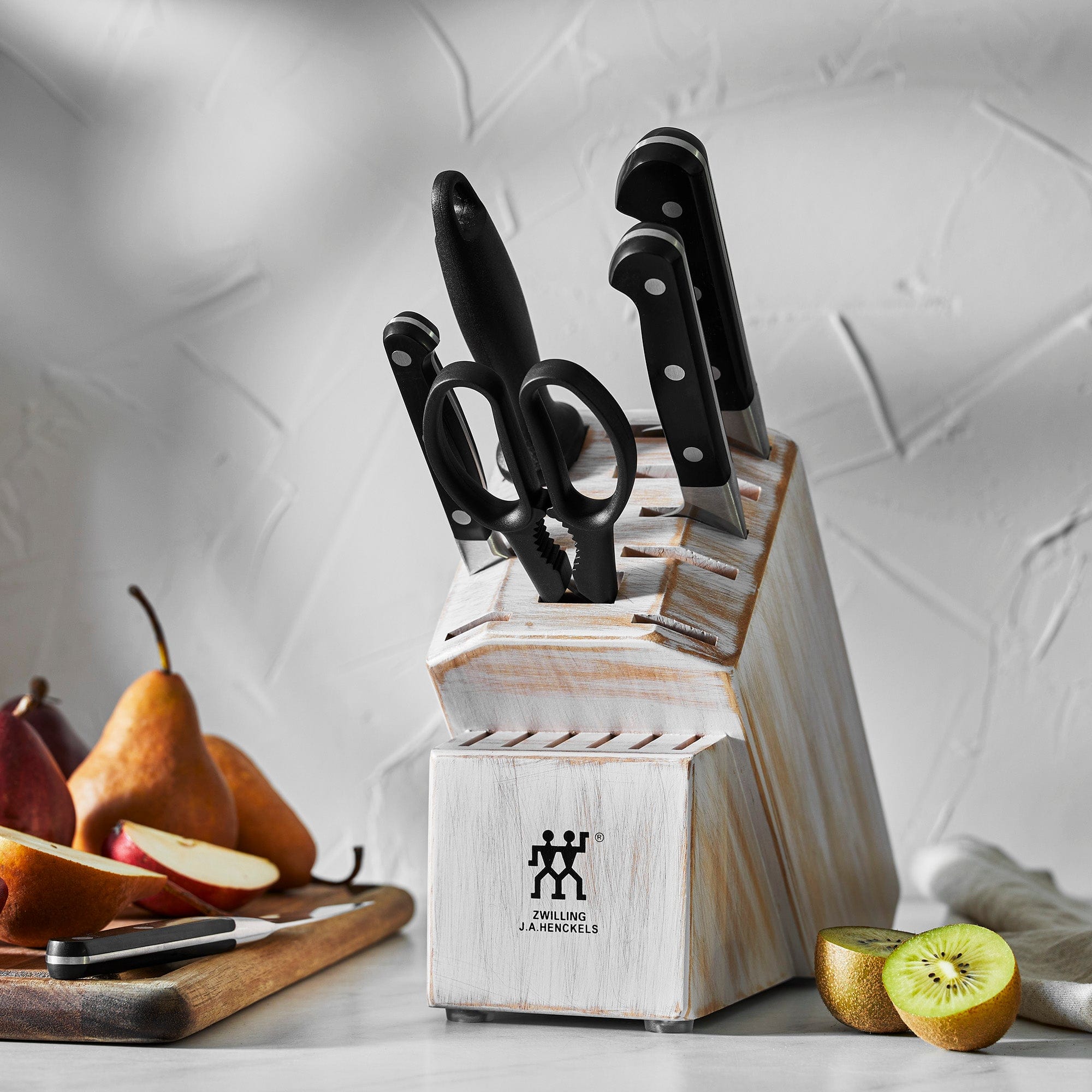 Zwilling Pro 7-pc Knife Block Set - Rustic White