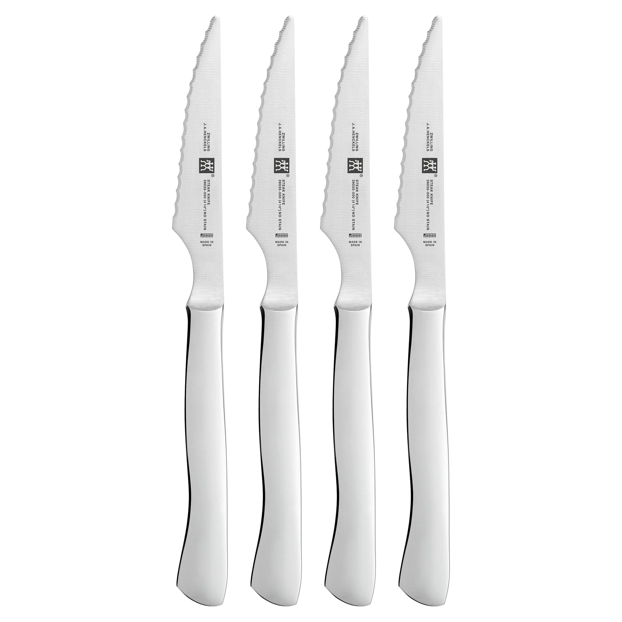 Zwilling 4-pc Stainless Steel Serrated Steak Knife Set