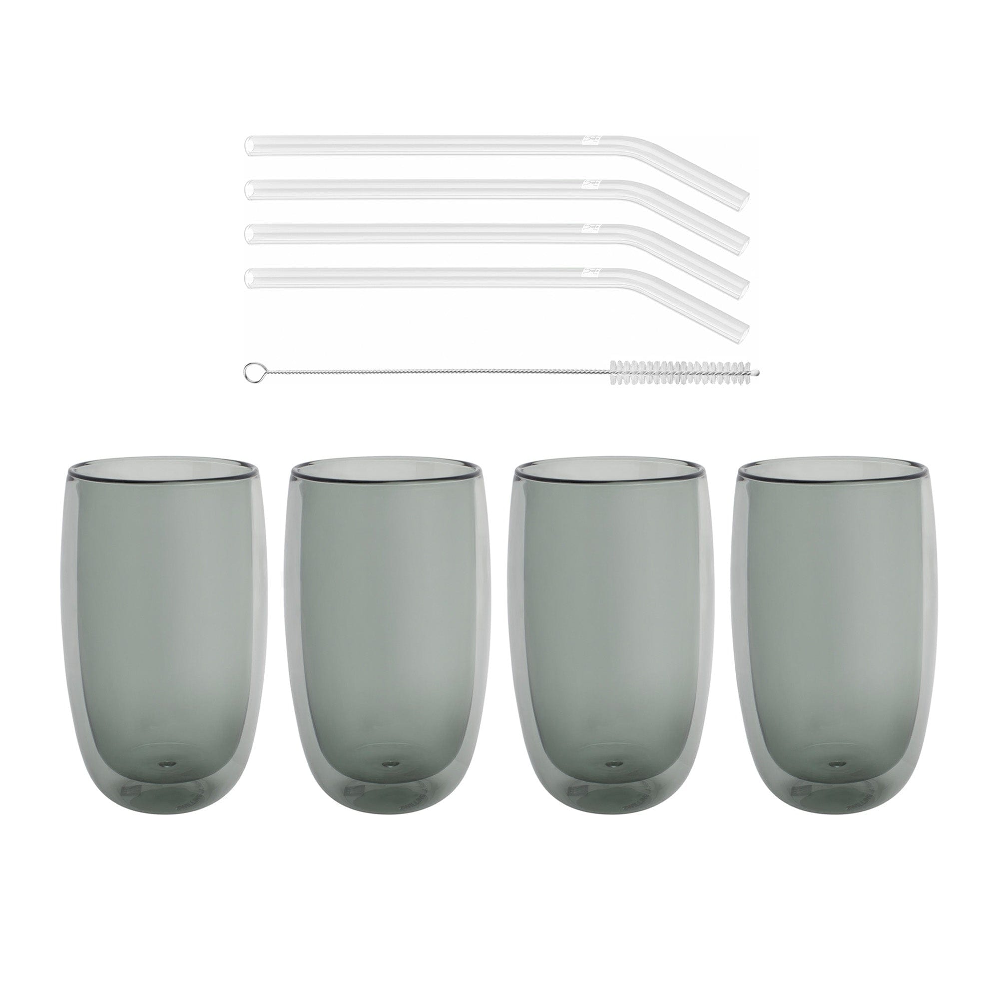 Zwilling Sorrento 8-pc Double-Wall Latte Glass & Straw Set