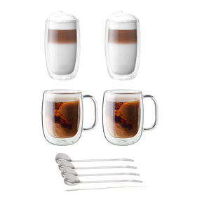 Zwilling Sorrento Double-Wall Coffee, Espresso and Beverage 9-pc Glassware Set
