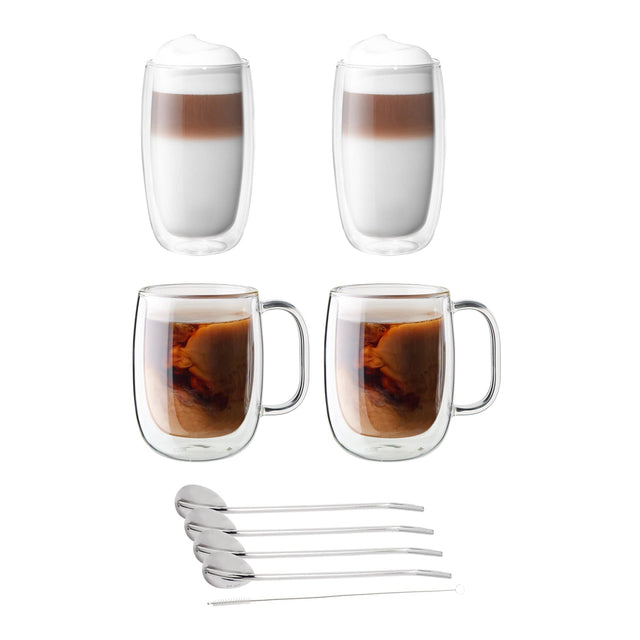 Zwilling Sorrento Double-Wall Coffee, Espresso and Beverage 9-pc Glassware Set