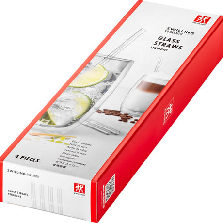 Zwilling Sorrento 5-pc Straight Glass Straw Set - Clear
