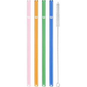 Zwilling Sorrento 5-pc Straight Glass Straw Set - Multi Color