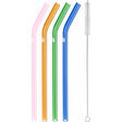 Zwilling Sorrento 5-pc Bent Glass Straw Set - Multi Color
